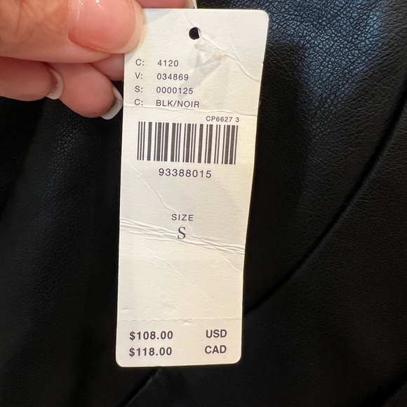 NWT By Anthropologie Faux-Leather Structured Mini Skirt- Black- Size Small - Picture 7 of 10